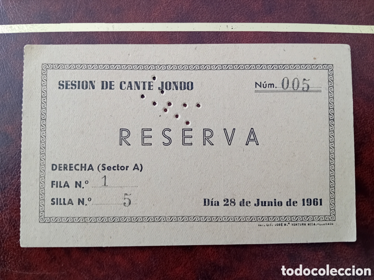 Documentos antiguos: sesion de cante jondo Granada a&ntilde;o 1961 - Foto 1