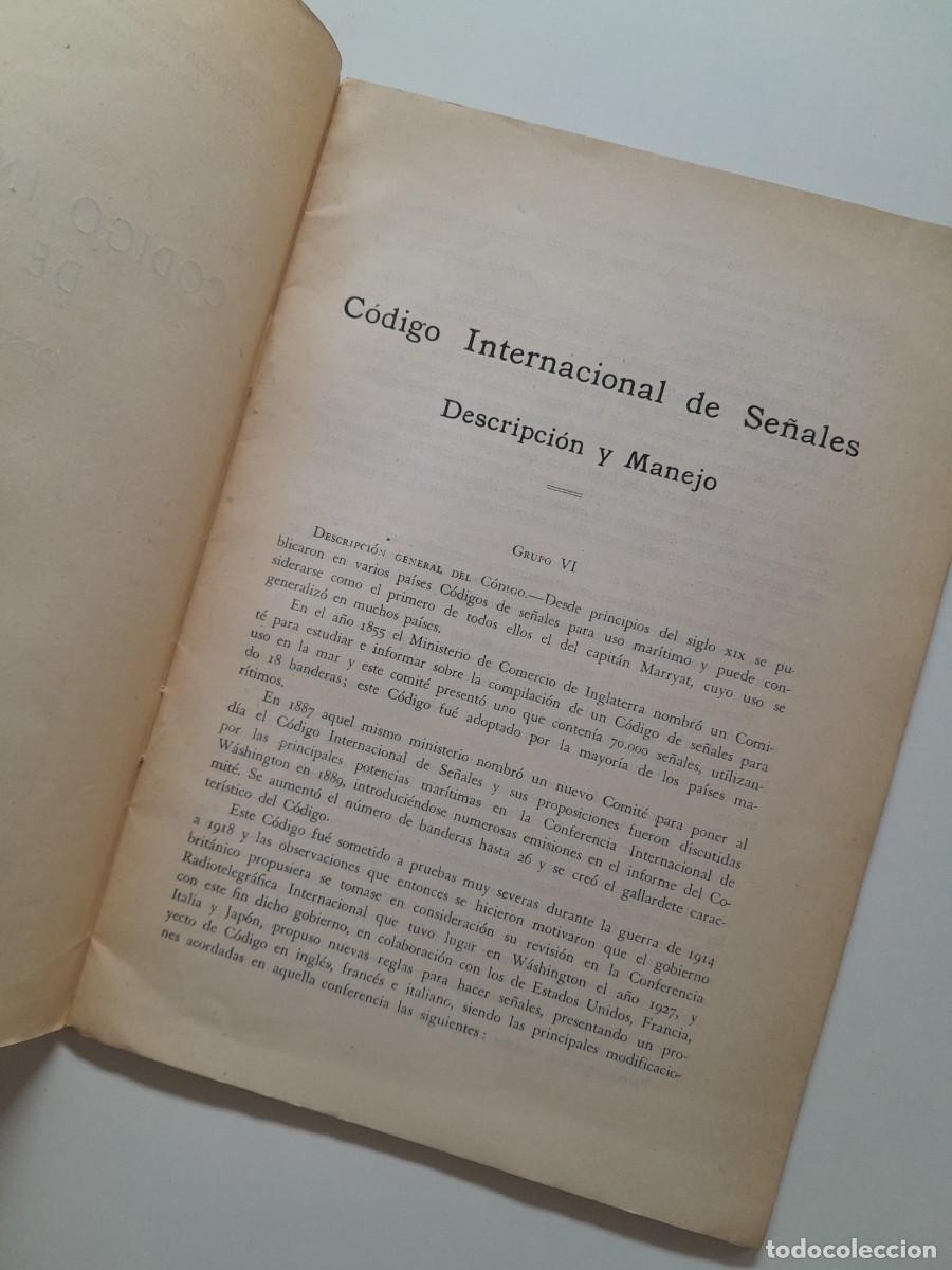 Documentos antiguos: C&Oacute;DIGO INTERNACIONAL DE SE&Ntilde;ALES. DESCRIPCI&Oacute;N Y MANEJO (1950) - Foto 3
