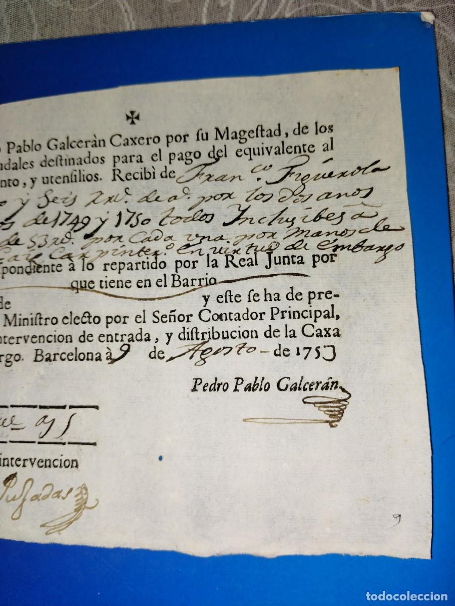 Documentos antiguos: DOCUMENTO COMERCIAL DE FECHA 9 DE AGOSTO DE 1753 ok - Foto 3