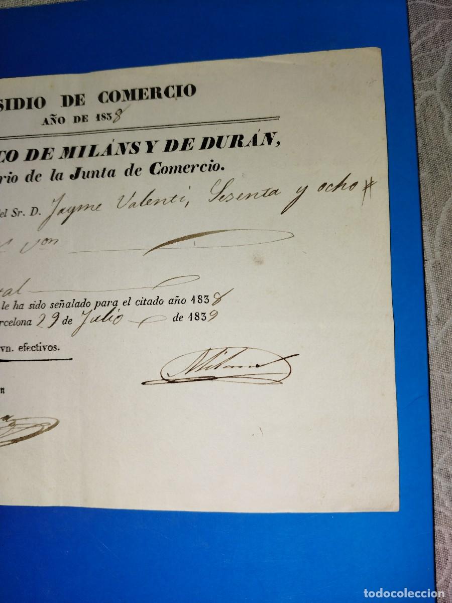 Documentos antiguos: DOCUMENTO COMERCIAL DE FECHA 29 DE JULIO .DE 1839 - Foto 3