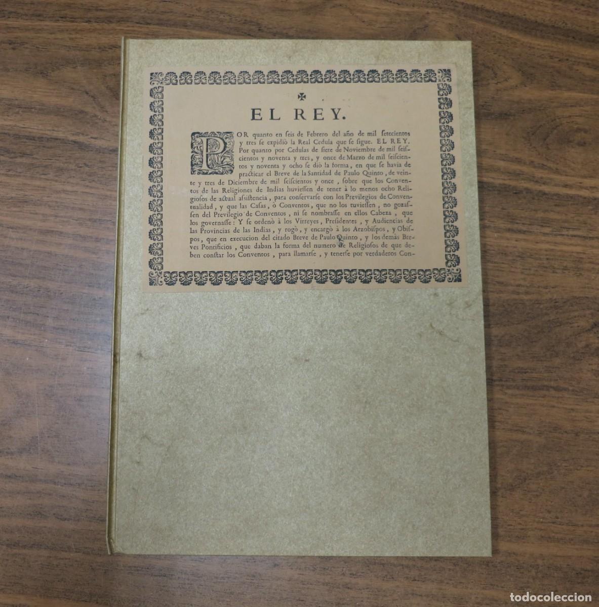 Documentos antiguos: Por quanto es seis de Febrero del a&ntilde;o... Real C&eacute;dula... Conventos de Indias (1739, firma Felipe V)