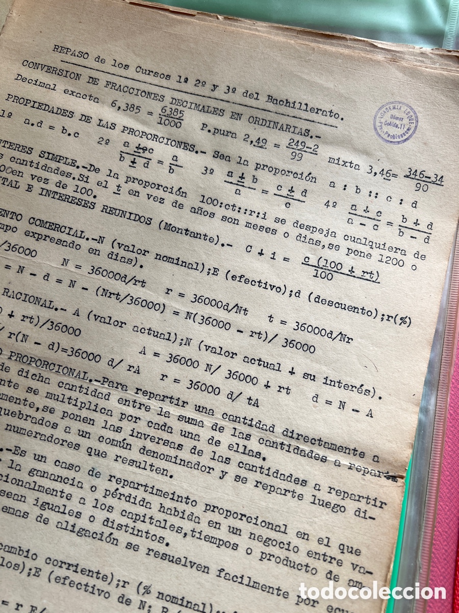 Documentos antiguos: Apuntes Matem&aacute;ticas 1952 - Foto 2
