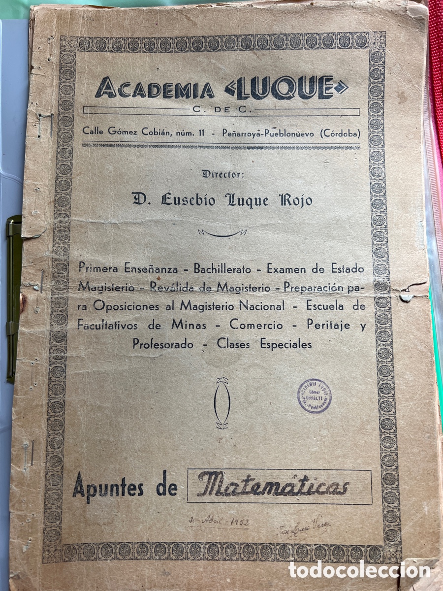 Documentos antiguos: Apuntes Matem&aacute;ticas 1952 - Foto 1