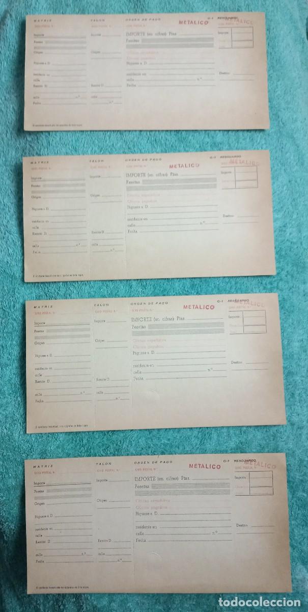 Documentos antiguos: 4 matrices giros postales correos - talon - sin usar - Foto 1