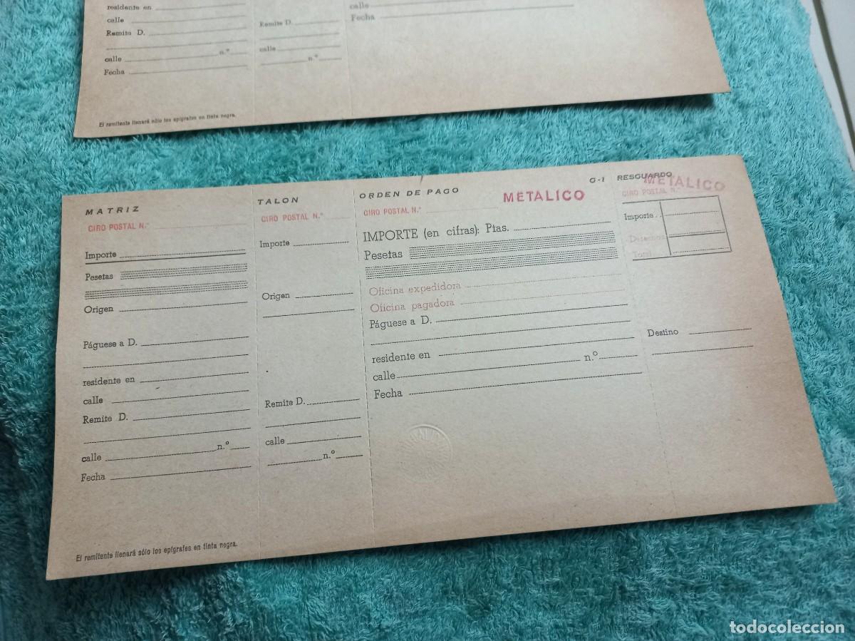 Documentos antiguos: 4 matrices giros postales correos - talon - sin usar - Foto 5