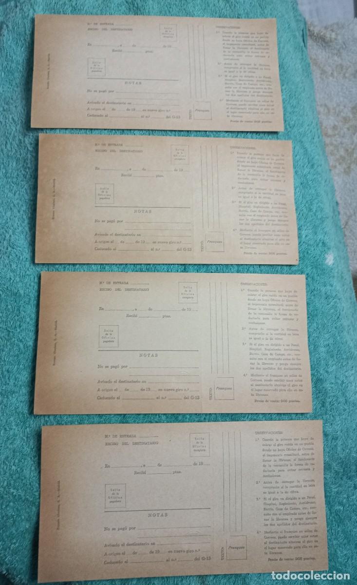 Documentos antiguos: 4 matrices giros postales correos - talon - sin usar - Foto 6