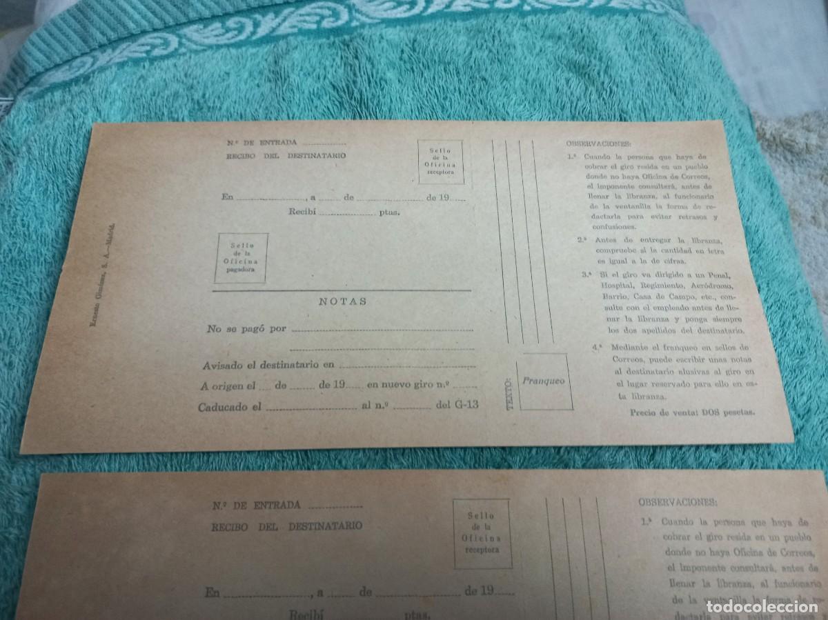 Documentos antiguos: 4 matrices giros postales correos - talon - sin usar - Foto 7