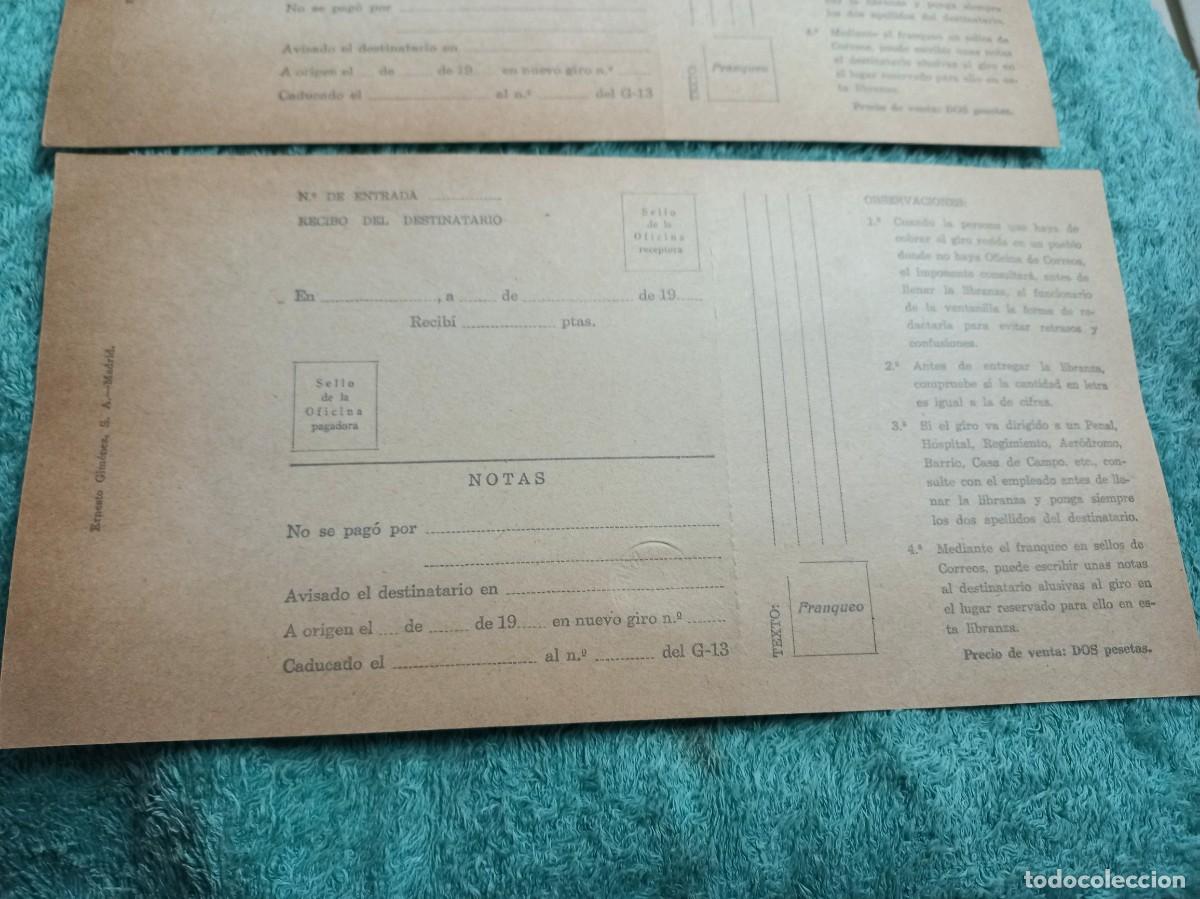 Documentos antiguos: 4 matrices giros postales correos - talon - sin usar - Foto 10