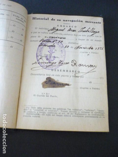 Documentos antiguos: LIBRETA DE INSCRIPCION MARITIMA LAREDO CANTABRIA 1935 - Foto 3