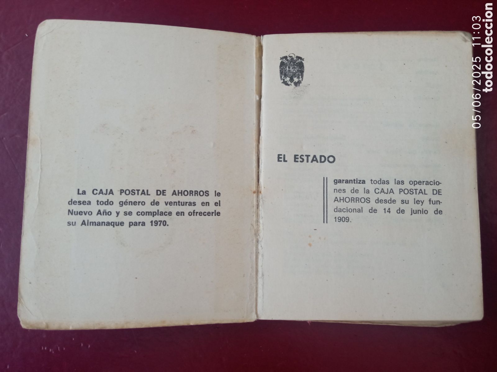 Documentos antiguos: ALMANAQUE 1970 CAJA POSTAL DE AHORROS - Foto 2