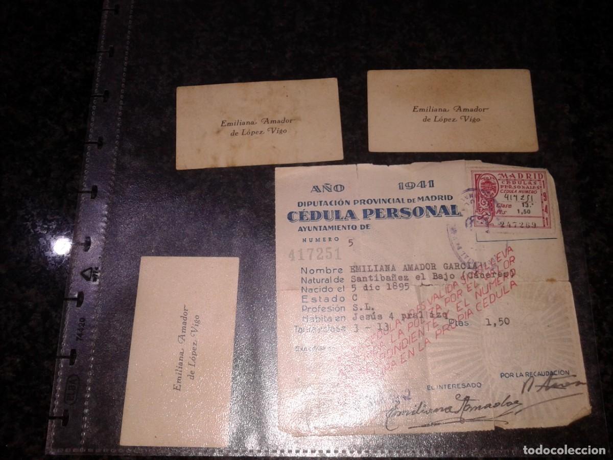 Documentos antiguos: CEDULA PERSONAL DIPUTACION PROVINCIAL DE MADRID 1941, M - Foto 2