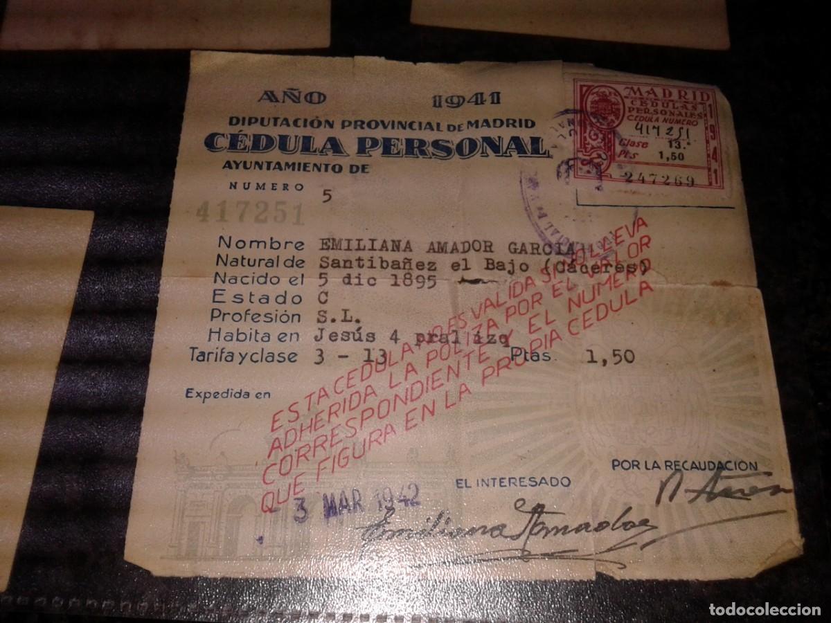 Documentos antiguos: CEDULA PERSONAL DIPUTACION PROVINCIAL DE MADRID 1941, M - Foto 1