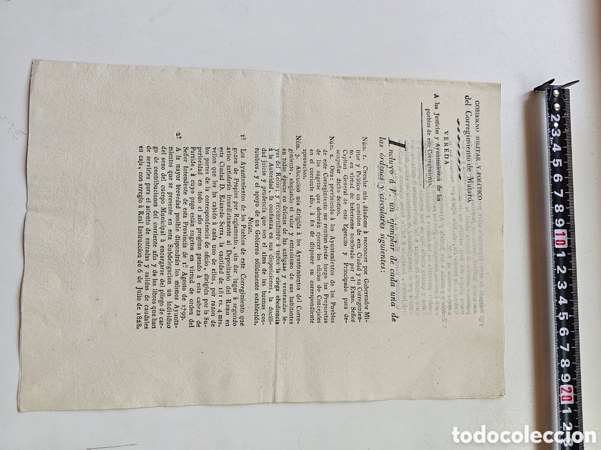 Documentos antiguos: Documento Matar&oacute; 1834 vereda Ram&oacute;n de Fox&agrave; Vereda Capit&aacute;n General Regidores defensa - Foto 2