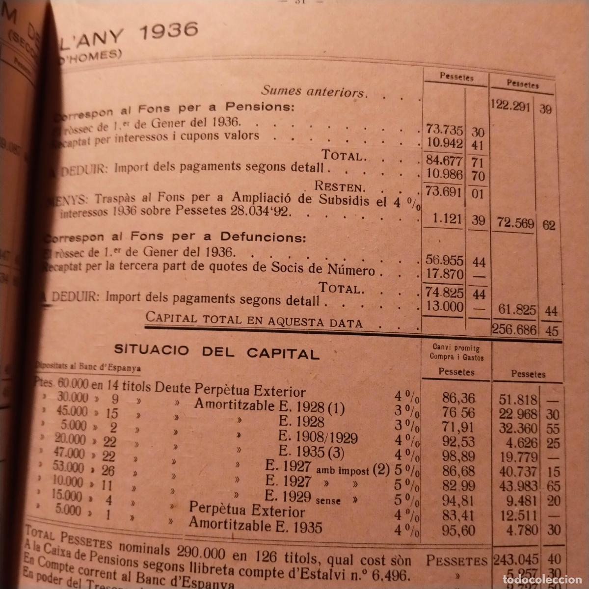 Documentos antiguos: LA UNIO COMERCIAL 1937. MUTUALIDAD DE DEPENDENTS - Foto 7