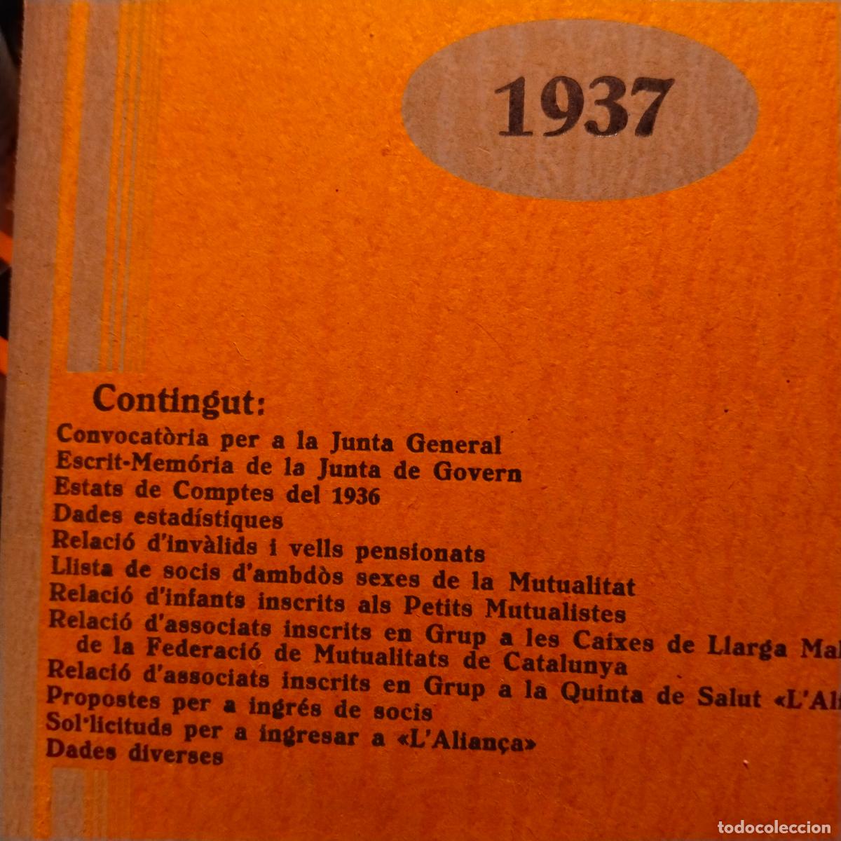 Documentos antiguos: LA UNIO COMERCIAL 1937. MUTUALIDAD DE DEPENDENTS - Foto 8