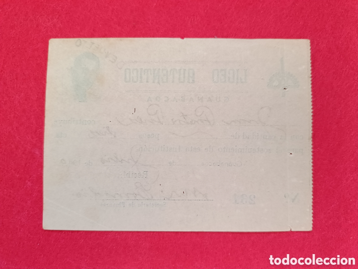 Documentos antiguos: Recibo del Liceo Aut&eacute;ntico 1940 Cuba - Foto 2
