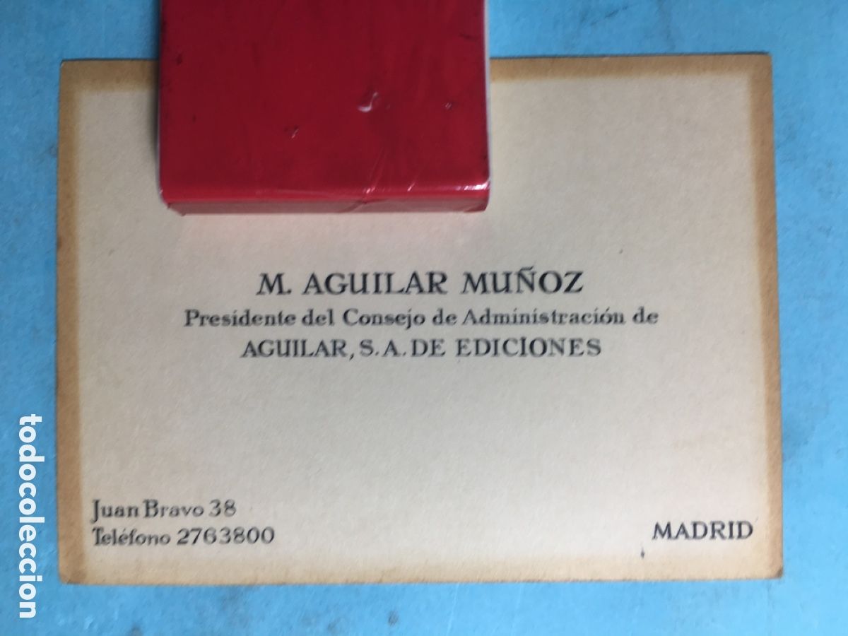 Documentos antiguos: MADRID ANTIGUA TARJETA VISITA DEL PRESIDENTE DEL CONSEJO DE ADMINISTRACI&Oacute;N AGUILAR EDICIONES S.A.