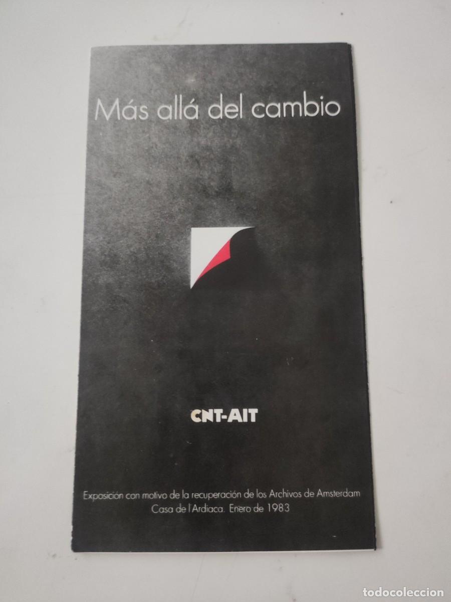 Documentos antiguos: Tr&iacute;ptico exposici&oacute;n: CNT. M&aacute;s all&aacute; del cambio. - Foto 1
