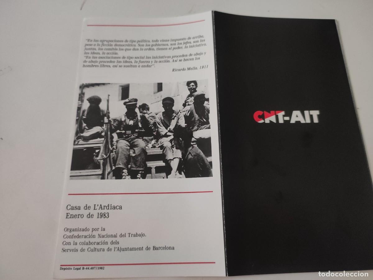 Documentos antiguos: Tr&iacute;ptico exposici&oacute;n: CNT. M&aacute;s all&aacute; del cambio. - Foto 2