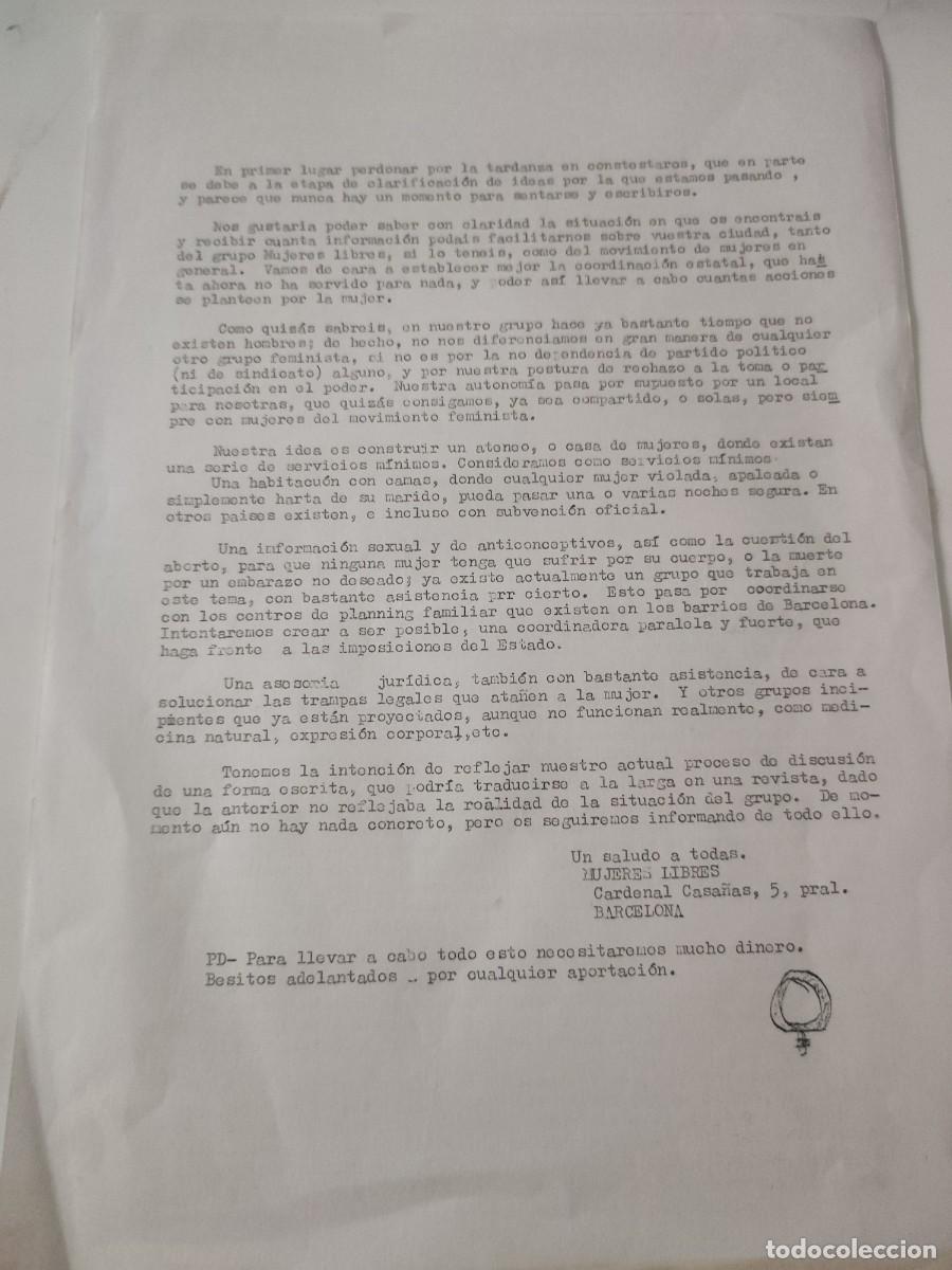 Documentos antiguos: Folleto: Mujeres Libres. a&ntilde;os 80. - Foto 1