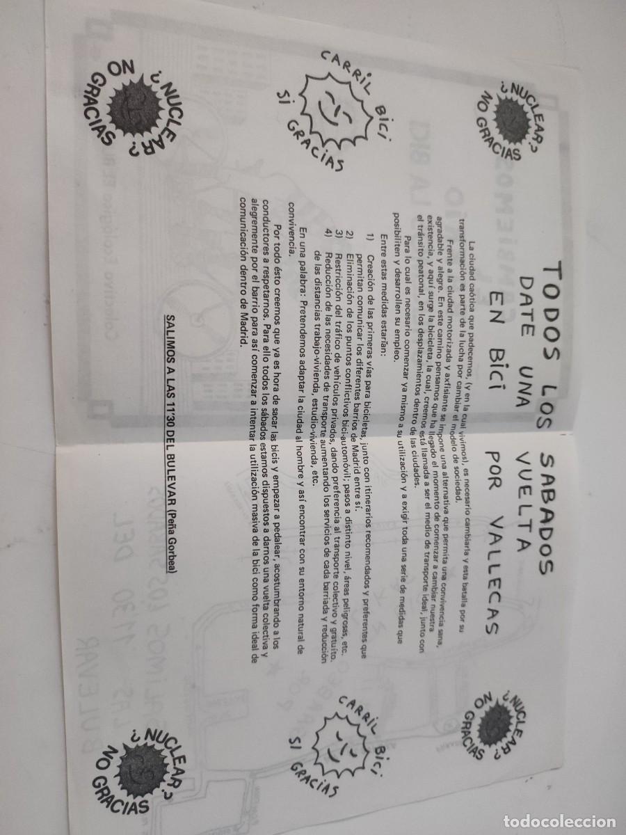 Documentos antiguos: Documento: Cambiemos el barrio. Utilicemos la bici. Vallecas. - Foto 3