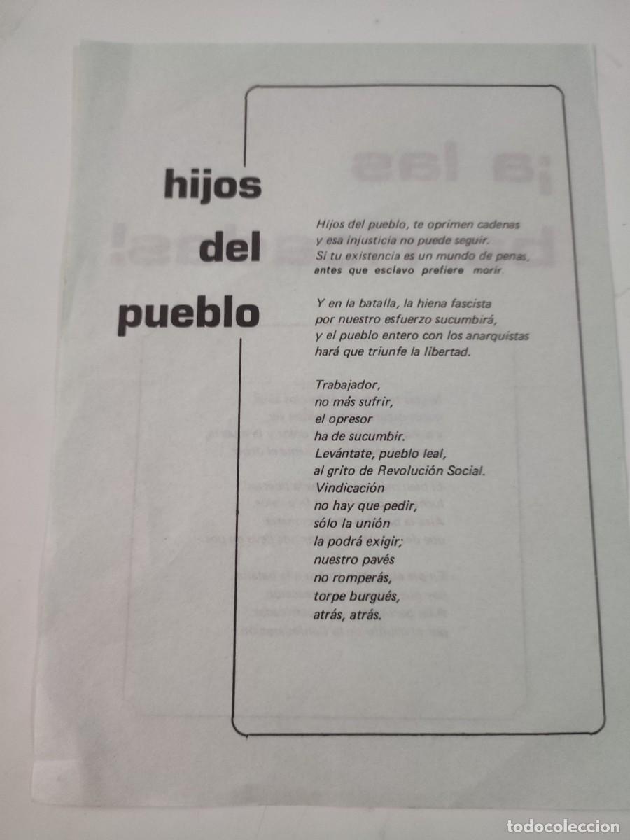 Documentos antiguos: Panfleto Canciones. A las barricadas - Foto 2