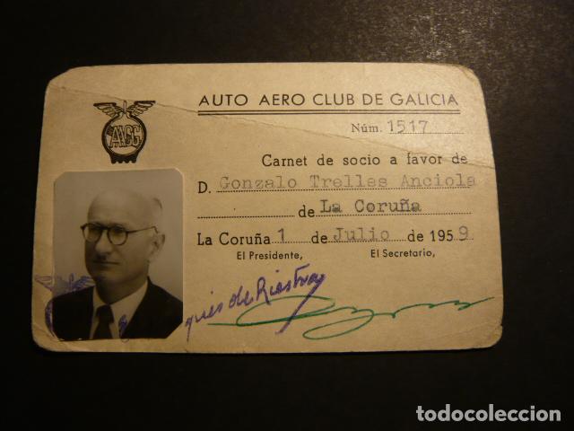 Old Documents: LA CORU&Ntilde;A AUTO AERO CLUB DE GALICIA TARJETA DE IDENTIDAD 1959