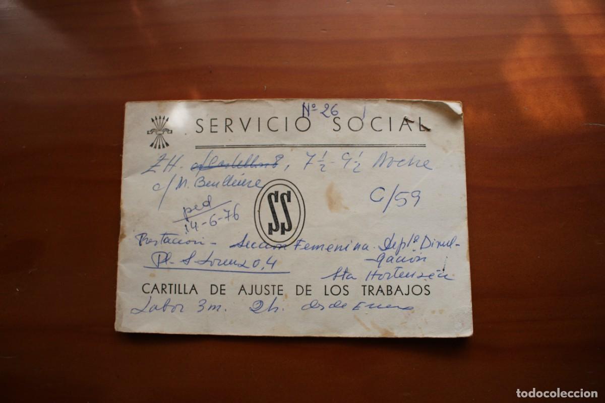 Documents Anciens: Cartilla de ajuste de los trabajos. SERVICIO SOCIAL. Falange. A&ntilde;o 1975