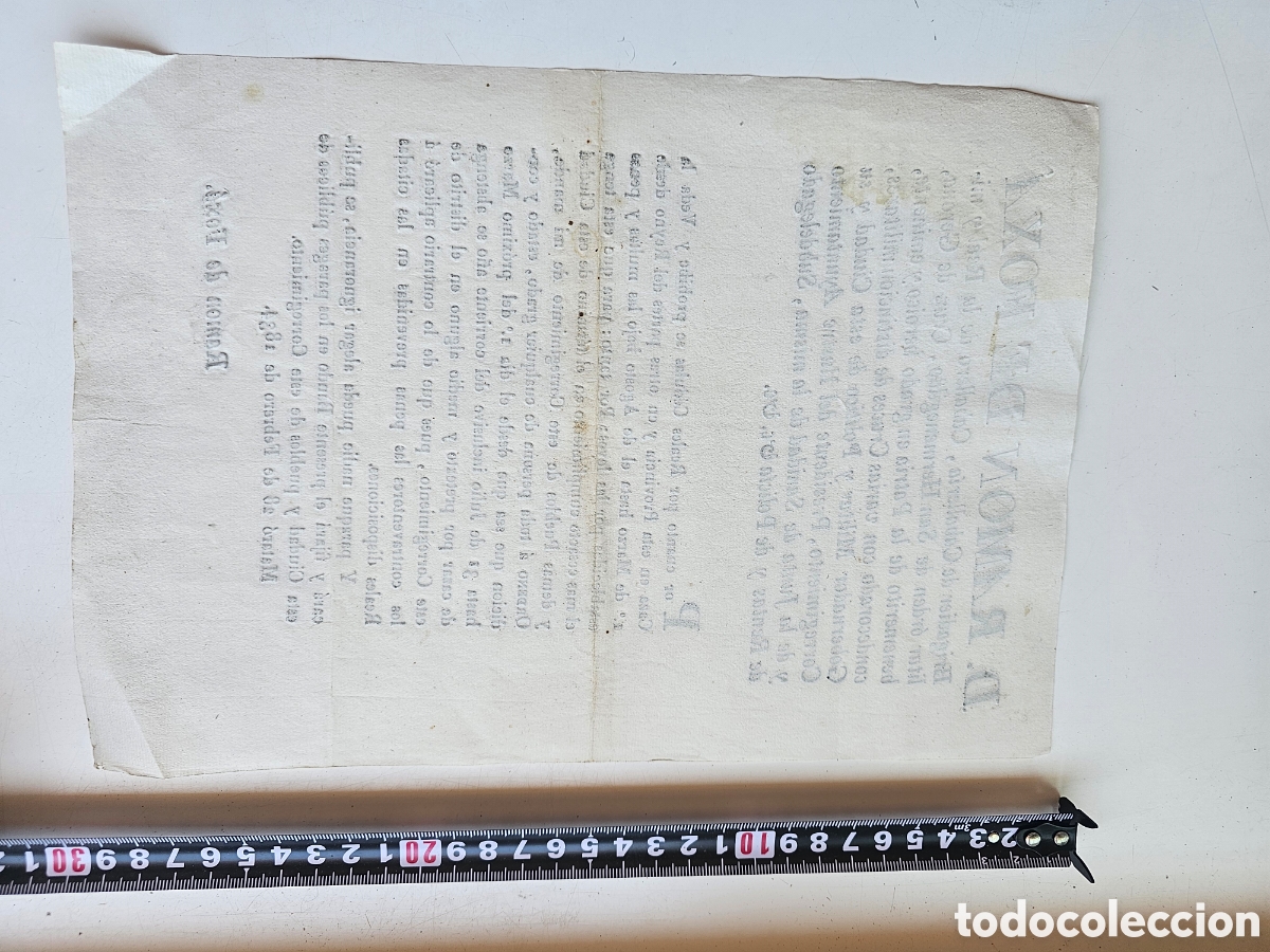 Documentos antiguos: Documento de Matar&oacute; de 1834 Ramon de Fox&agrave; prohibici&oacute;n de Caza brigadier - Foto 3