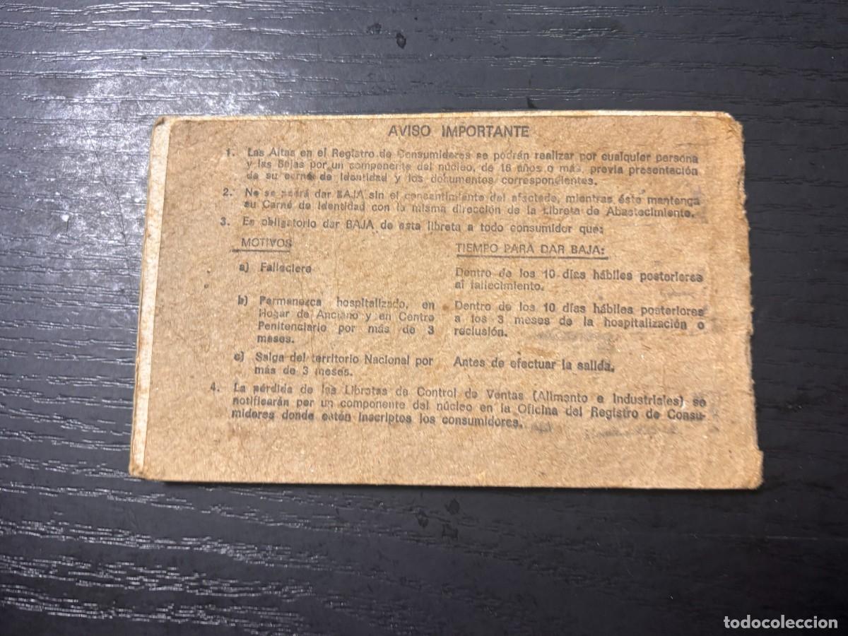 Documentos antiguos: LIBRETA RACIONAMIENTO CUBA CONTROL DE VENTAS PRODUCTOS ALIMENTICIOS - Foto 7