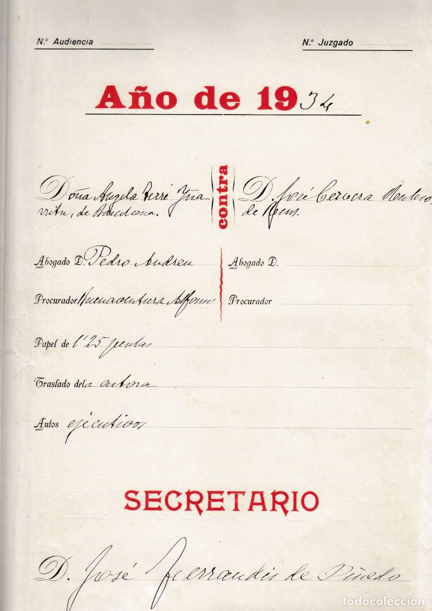 Old Documents: 1934 1923 MAFUMET CONSTANTI (TARRAGONA) BARCELONA EXPEDIENTE DE ABOGADO SOBRE HIPOTECA FINCA