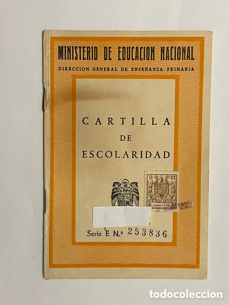 Documentos antigos: CARTILLA DE ESCOLARIDAD - PROVINCIA DE VALENCIA. Curso 1964-1965