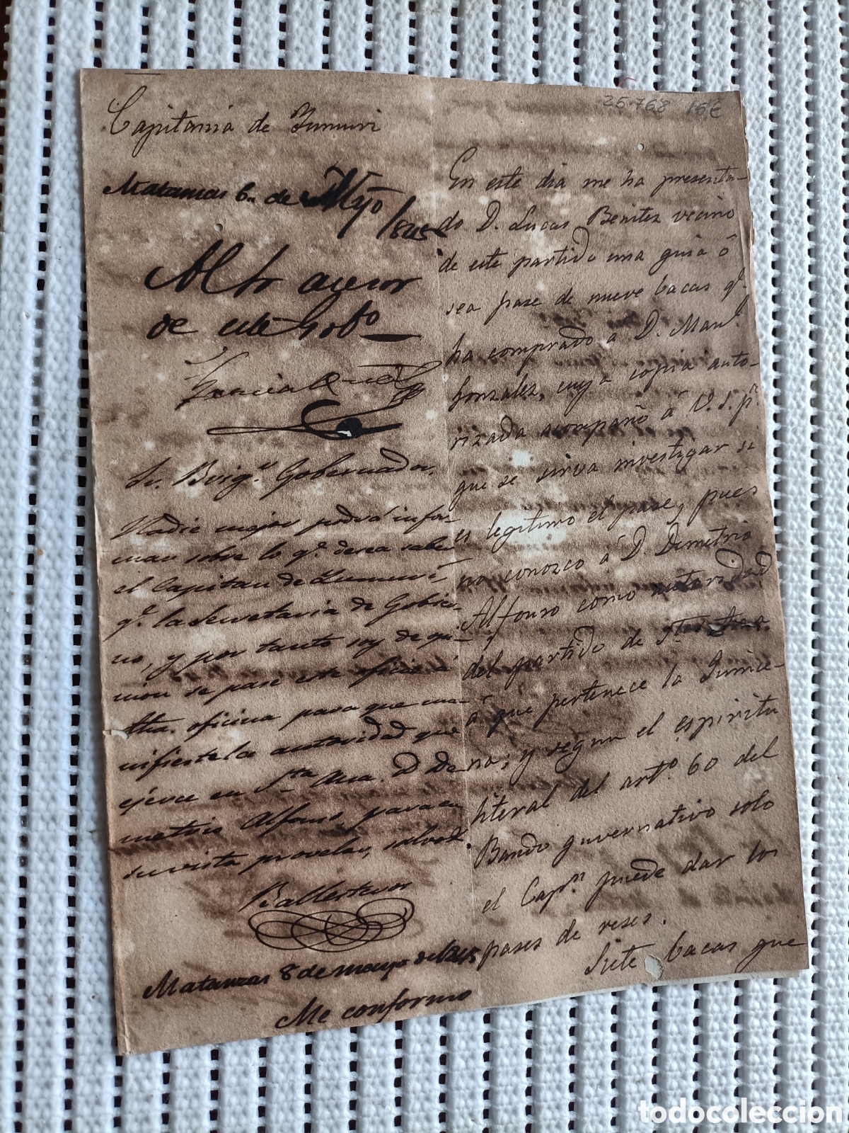 Documentos antigos: 25-768 PASE PARA 9 VACAS DE D.MANUEL.