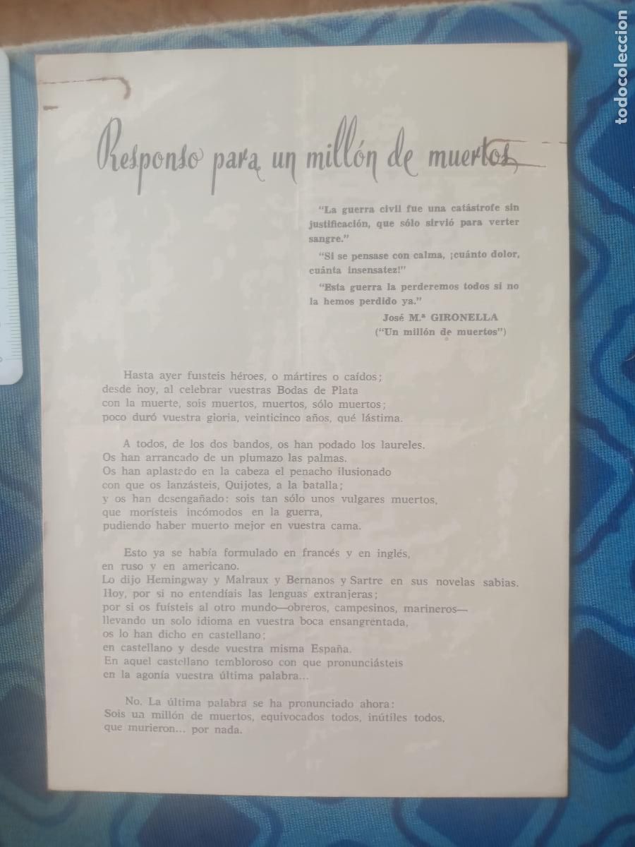 Old Documents: Responso para un mill&oacute;n de muertos. Guerra Civil, pasqu&iacute;n carlista. Requet&eacute; de Sevilla