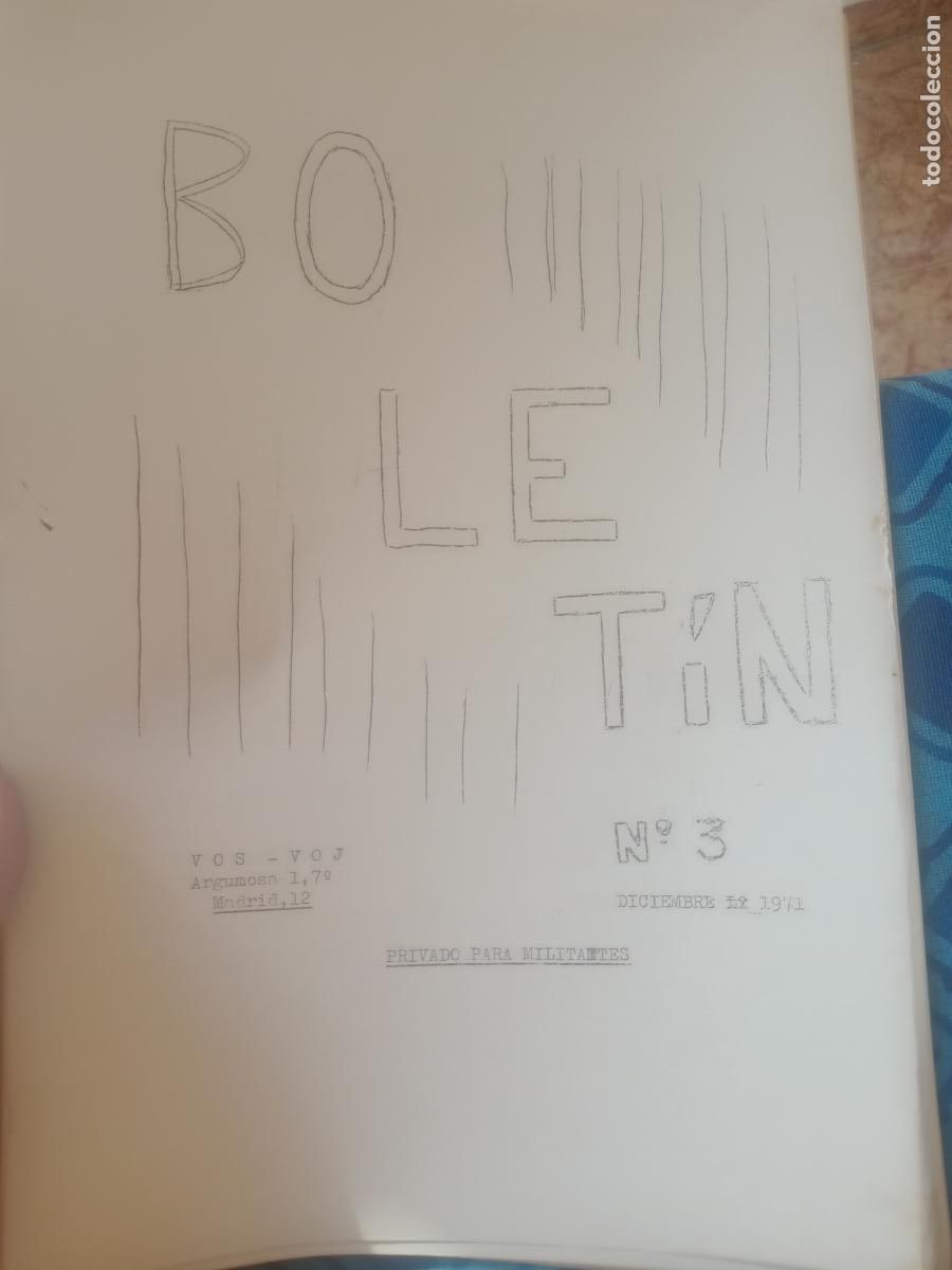 Old Documents: Transici&oacute;n pol&iacute;tica espa&ntilde;ola. Cristianos socialistas. Clandestinidad. Bolet&iacute;n VOS VOJ Diciembre 1971