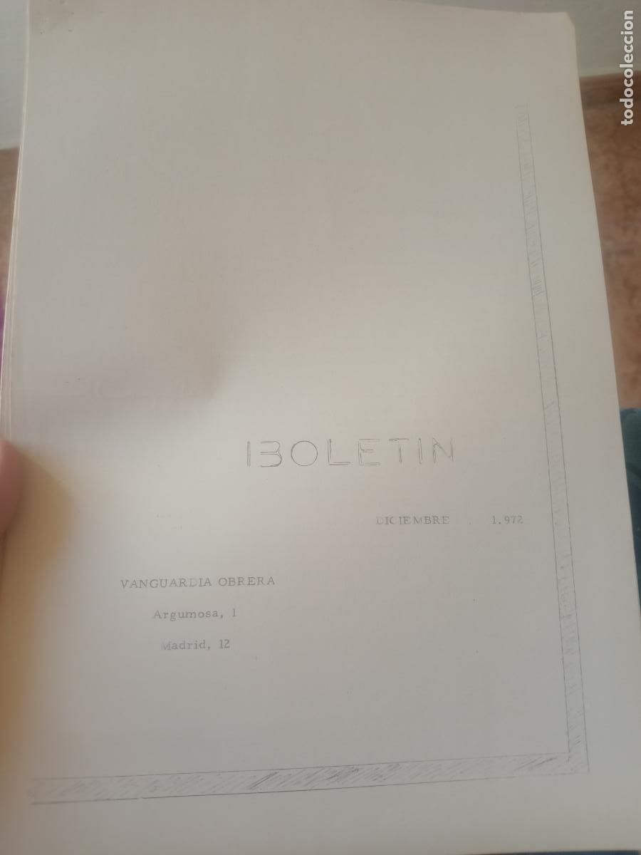 Documents Anciens: Transici&oacute;n pol&iacute;tica espa&ntilde;ola. Bolet&iacute;n Vanguardia Obrera 1972