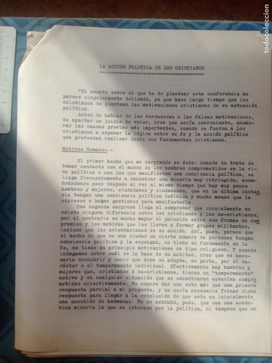 Documentos antigos: Transici&oacute;n pol&iacute;tica espa&ntilde;ola. La acci&oacute;n pol&iacute;tica de los cristianos. Marxismo, clandestinidad