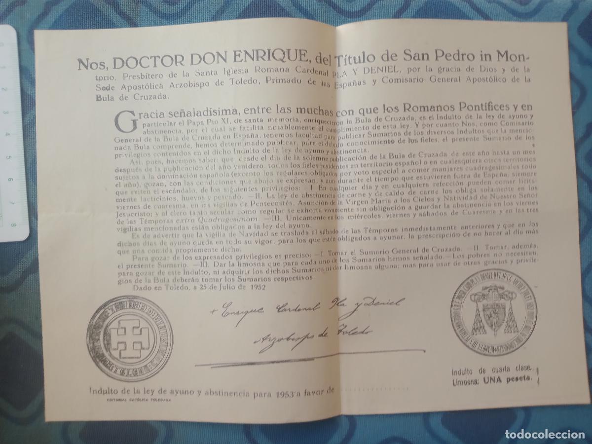 Documentos antigos: Bula de la Cruzada. Toledo 1953