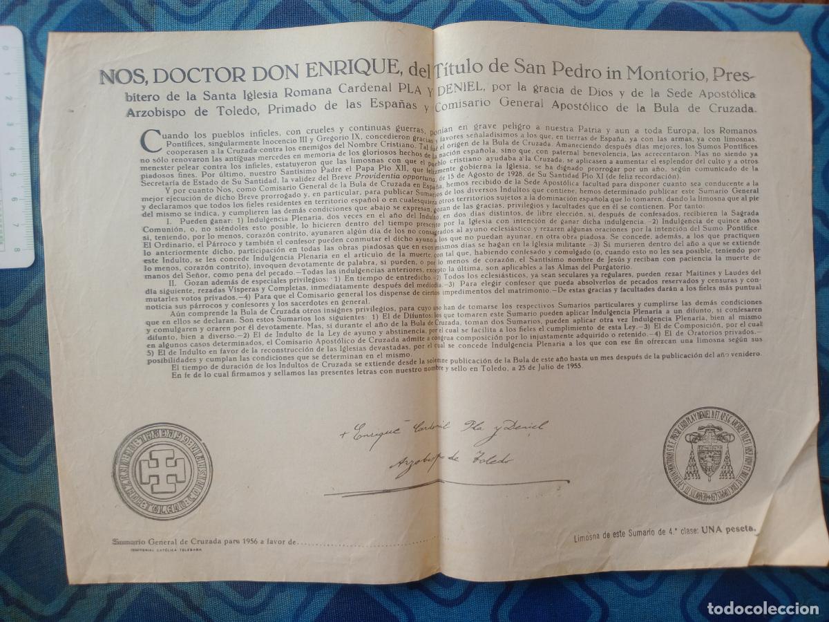 Documentos antigos: Bula de la Cruzada. Toledo 1955