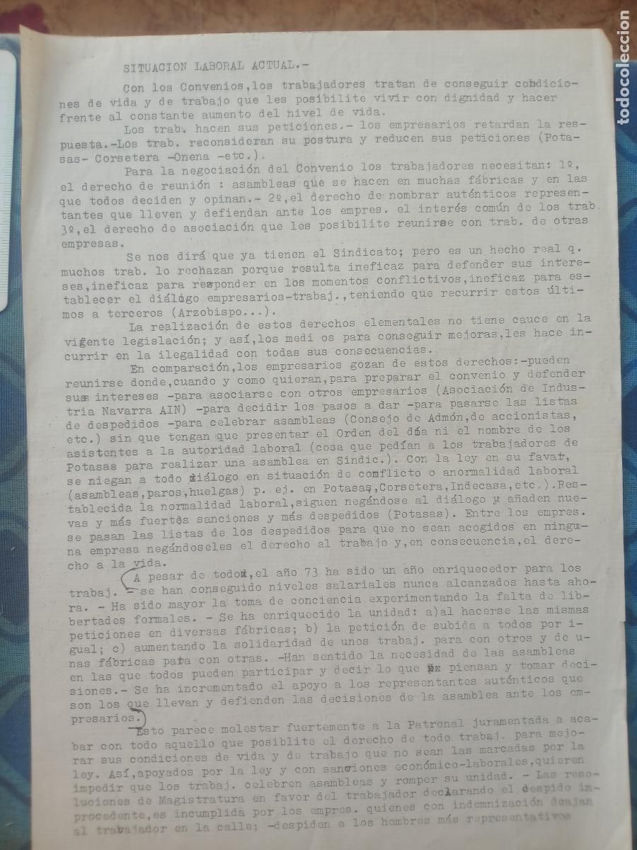 Documentos antigos: Transici&oacute;n pol&iacute;tica. Documento Cristianos obreros a dos caras. A&ntilde;os 70. Clandestinidad