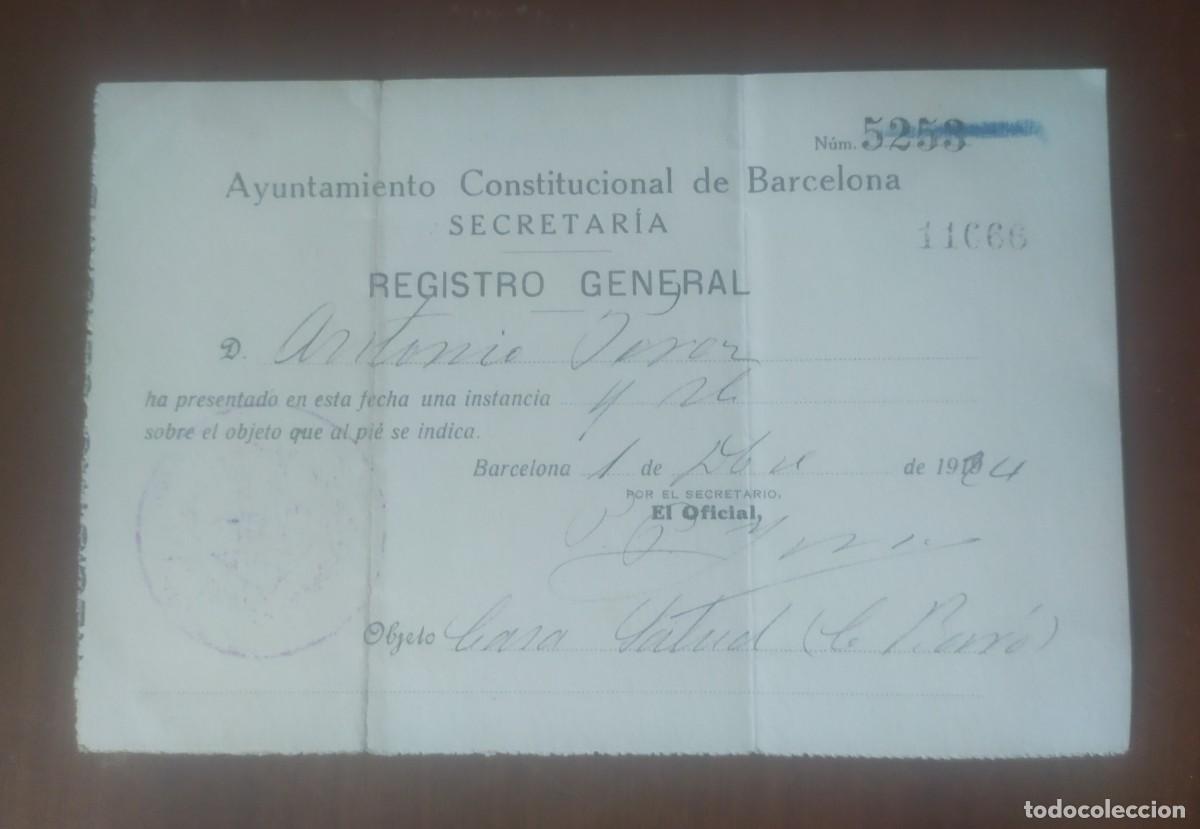 Alte Dokumente: Documento del ayuntamiento constitucional de Barcelona, a&ntilde;o 1924