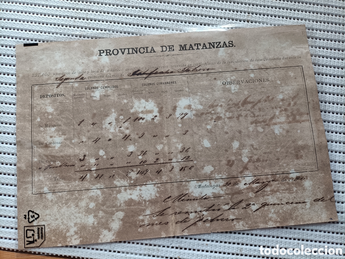 Old Documents: 25-814 ALTA Y BAJA DE ASI&Aacute;TICOS CUMPLIDOS Y CIMARRONES.