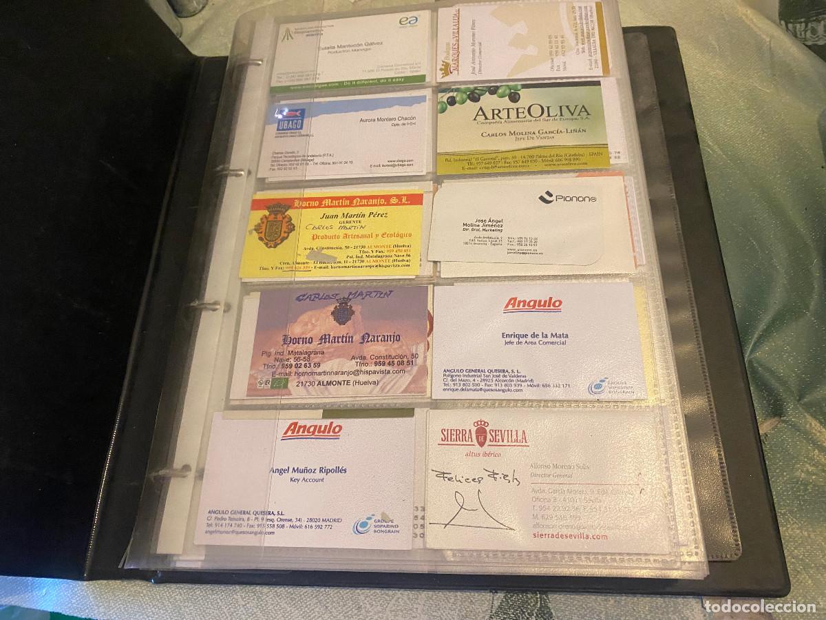 Old Documents: Carpeta con m&aacute;s de 700 tarjetas de visita de empresas de alimentaci&oacute;n. Procedente de hipermercados