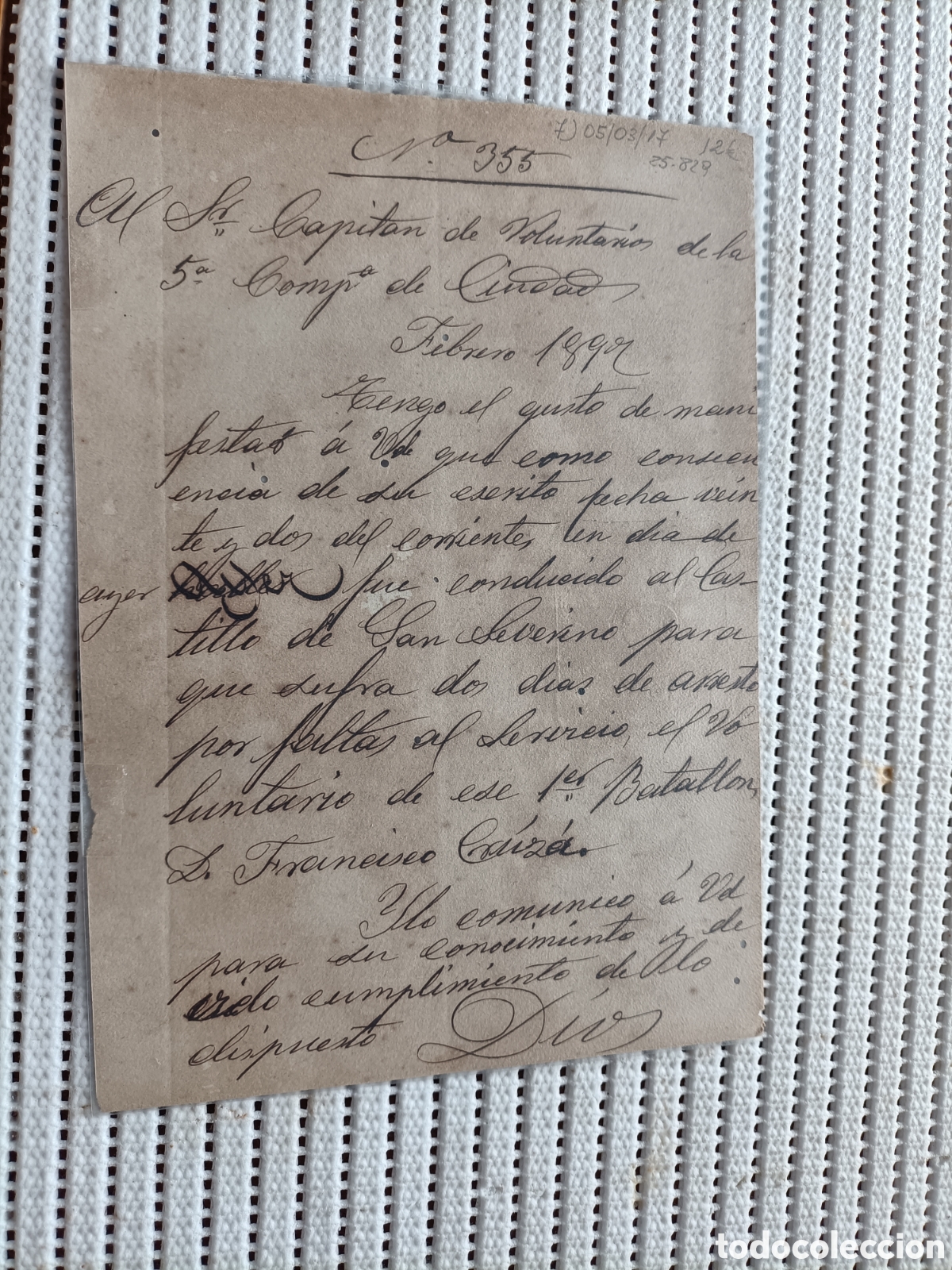 Documents Anciens: 25-829 SE PIDE CARCEL POR FALTAS AL SERVICIO.