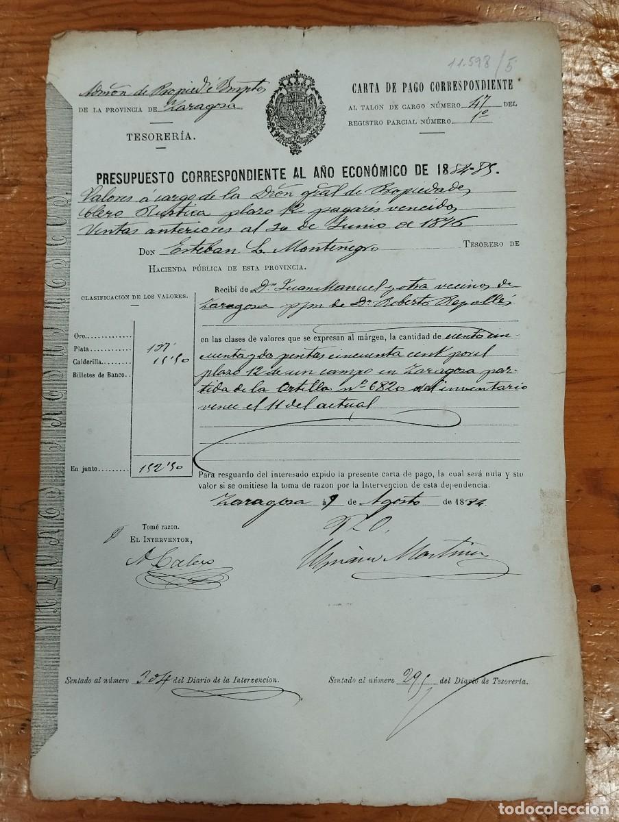 Alte Dokumente: CARTA DE PAGO PRESUPUESTO A&Ntilde;O 1884 - 85 SEG&Uacute;N TALON N&ordm; 47 DE JUAN MANUEL. ADMINISTRACI&Oacute;N.