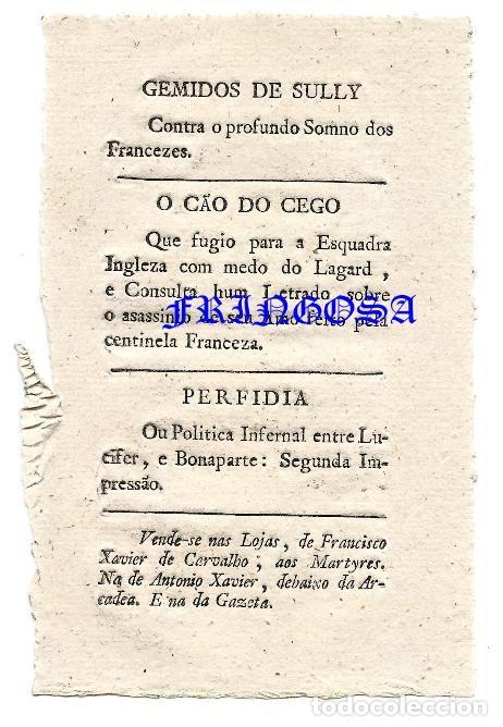 Alte Dokumente: PUBLICIDADE DE LIVROS ANTI FRANCESES, JANEIRO DE 1809.