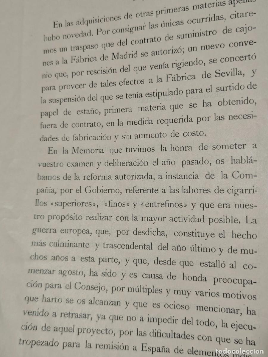 Documentos antiguos: COMPA&Ntilde;IA ARRENDATARIA DE TABACOS 1915 - Foto 7