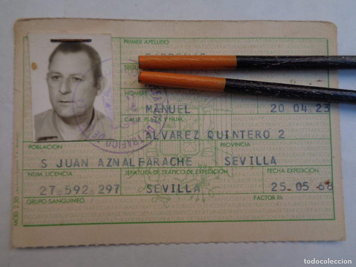 Old Documents: LICENCIA DE CONDUCCION DE CICLOMOTORES . SEVILLA, 1968