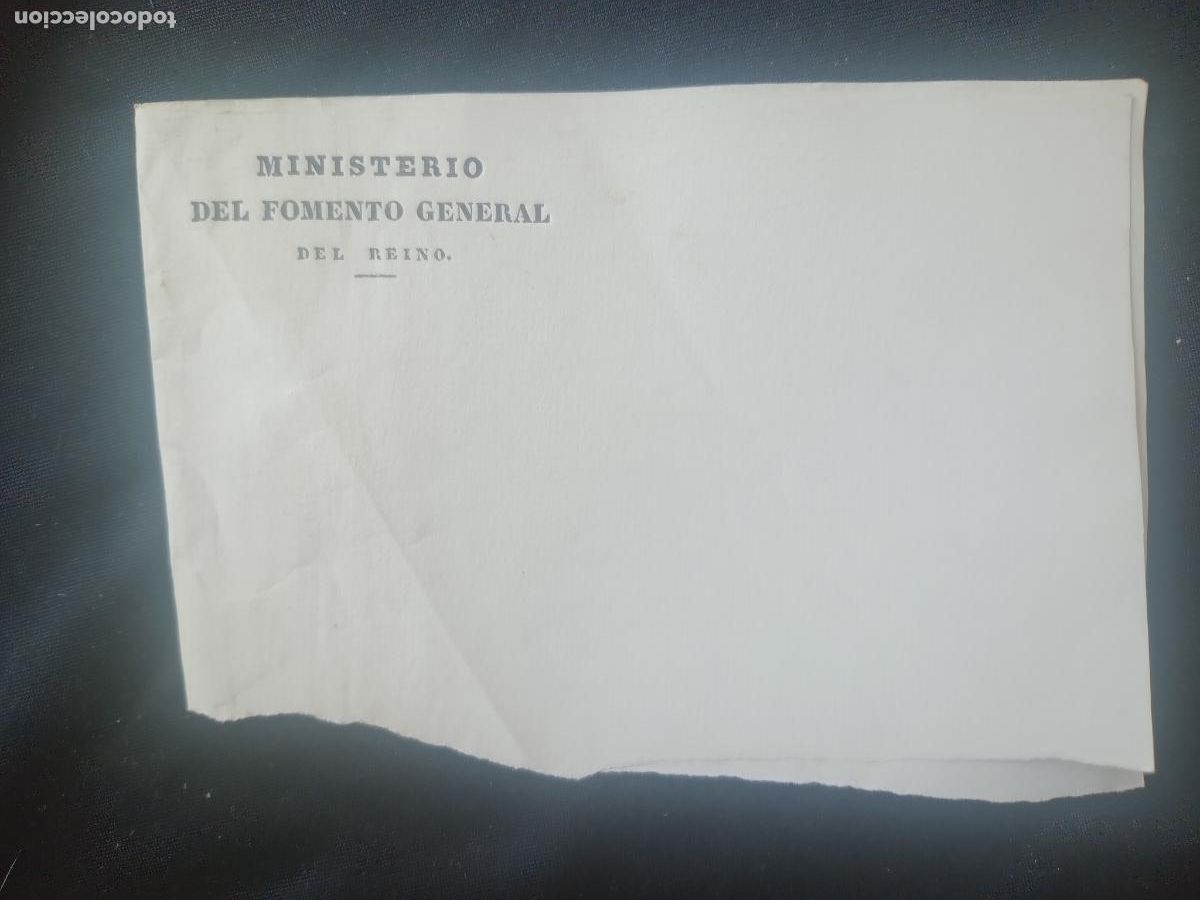 Old Documents: Membrete siglo XIX. Ministerio del Fomento General del Reino