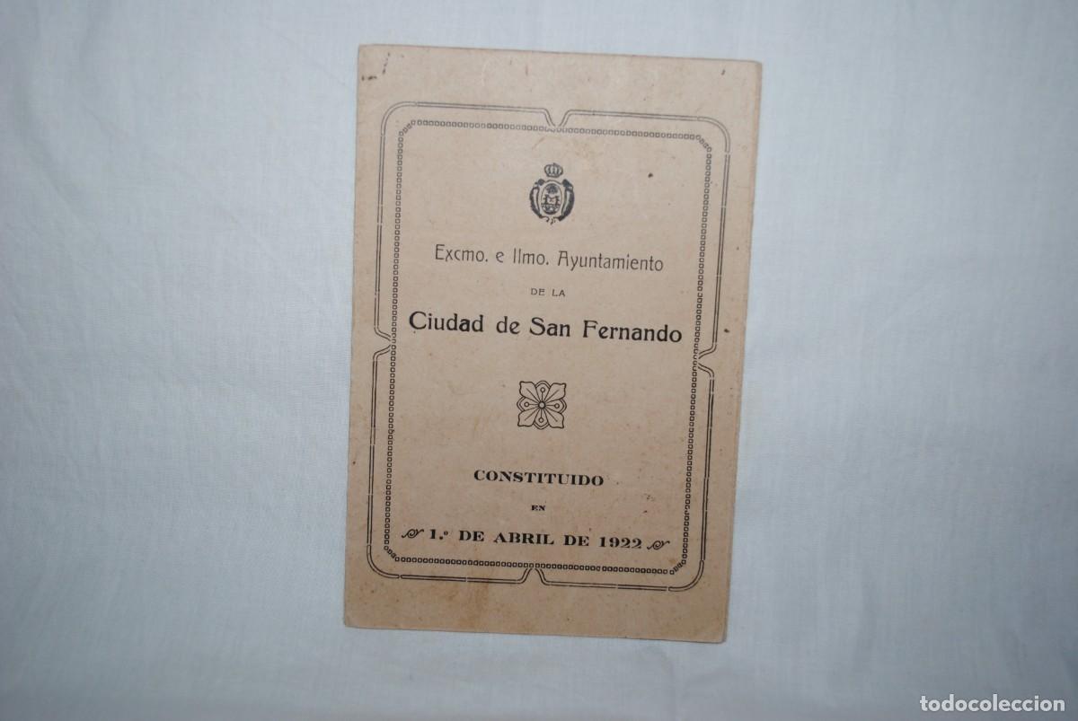 Old Documents: EXCMO, E IIMO, AYUNTAMIENTO DE LA CIUDAD DE SAN FERNANDO . 1922